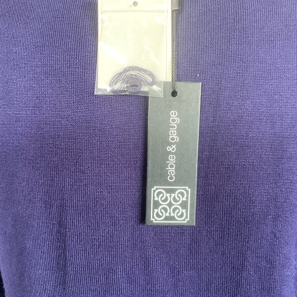 New With Tags Cable and Gauge Cardigan Sweater Size Small Button Front Blue - Picture 4 of 11